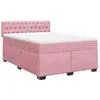 vidaXL Sommier à lattes de lit avec matelas Rose 140x190 cm Velours