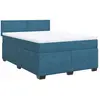 vidaXL Sommier à lattes de lit et matelas Bleu foncé 140x190cm Velours