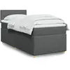 vidaXL Sommier à lattes de lit avec matelas Gris foncé 80x200 cm Tissu