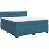 vidaXL Sommier à lattes de lit et matelas Bleu 200x200 cm velours