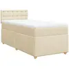 vidaXL Sommier à lattes de lit avec matelas Crème 90x200 cm Tissu