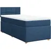 vidaXL Sommier à lattes de lit avec matelas Bleu 90x190 cm Tissu