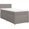 vidaXL Sommier à lattes de lit avec matelas Taupe 100x200 cm Tissu