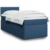 vidaXL Sommier à lattes de lit avec matelas Bleu 100x200 cm Tissu