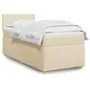 vidaXL Sommier à lattes de lit avec matelas Crème 90x200 cm Tissu