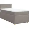 vidaXL Sommier à lattes de lit avec matelas Taupe 90x200 cm Tissu