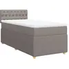 vidaXL Sommier à lattes de lit avec matelas Taupe 90x200 cm Tissu