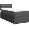 vidaXL Sommier à lattes de lit avec matelas Gris foncé 90x200 cm Tissu