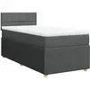 vidaXL Sommier à lattes de lit avec matelas Gris foncé 90x200 cm Tissu