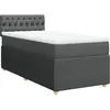 vidaXL Sommier à lattes de lit avec matelas Gris foncé 90x200 cm Tissu