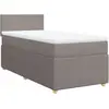 vidaXL Sommier à lattes de lit avec matelas Taupe 90x200 cm Tissu