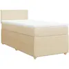 Sommier à lattes de lit avec matelas Crème 90x200 cm Tissu Vidaxl Crème
