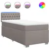 vidaXL Sommier à lattes de lit avec matelas Taupe 90x200 cm Tissu