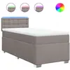 vidaXL Sommier à lattes de lit avec matelas Taupe 90x200 cm Tissu