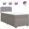 vidaXL Sommier à lattes de lit avec matelas Taupe 90x200 cm Tissu