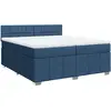 Sommier à lattes de lit avec matelas Bleu 200x200 cm Tissu Vidaxl Bleu