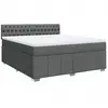 vidaXL Sommier à lattes de lit avec matelas Gris foncé 180x200cm Tissu