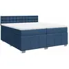 vidaXL Sommier à lattes de lit avec matelas Bleu 200x200 cm Tissu