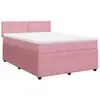 vidaXL Sommier à lattes de lit avec matelas Rose 160x200 cm Velours