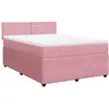 vidaXL Sommier à lattes de lit avec matelas Rose 140x200 cm Velours