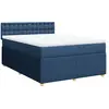 vidaXL Sommier à lattes de lit avec matelas Bleu 140x200 cm Tissu