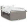 vidaXL Sommier à lattes de lit avec matelas Taupe 140x190 cm Tissu