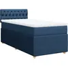 vidaXL Sommier à lattes de lit avec matelas Bleu 140x200 cm Tissu