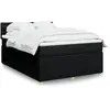 vidaXL Sommier à lattes de lit avec matelas Noir 140x200 cm Tissu