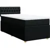 vidaXL Sommier à lattes de lit avec matelas Noir 140x200 cm Tissu