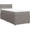 vidaXL Sommier à lattes de lit avec matelas Taupe 140x200 cm Tissu