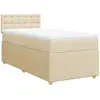 vidaXL Sommier à lattes de lit avec matelas Crème 140x190 cm Tissu