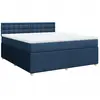 vidaXL Sommier à lattes de lit avec matelas Bleu 140x190 cm Tissu