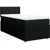vidaXL Sommier à lattes de lit avec matelas Noir 140x200 cm Tissu