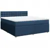 vidaXL Sommier à lattes de lit avec matelas Bleu 180x200 cm Tissu