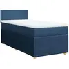 vidaXL Sommier à lattes de lit avec matelas Bleu 200x200 cm Tissu