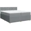 vidaXL Sommier à lattes de lit avec matelas Gris clair 200x200cm Tissu