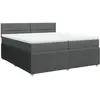 vidaXL Sommier à lattes de lit avec matelas Gris foncé 200x200cm Tissu