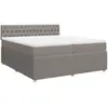 Sommier à lattes de lit avec matelas Taupe 200x200 cm Tissu Vidaxl Taupe