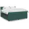 vidaXL Sommier à lattes de lit et matelas Vert foncé 180x200cm Velours