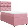 vidaXL Sommier à lattes de lit avec matelas Rose 160x200 cm Velours