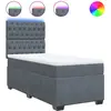 vidaXL Sommier à lattes de lit et matelas Gris foncé 90x200 cm Velours
