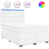 vidaXL Sommier à lattes de lit avec matelas Blanc 140x190cm Similicuir