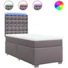 vidaXL Sommier à lattes de lit avec matelas Gris 100x200 cm Similicuir