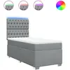 vidaXL Sommier à lattes de lit avec matelas Gris clair 100x200cm Tissu