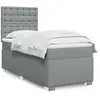 vidaXL Sommier à lattes de lit et matelas Gris clair 90x190 cm Tissu