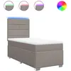 vidaXL Sommier à lattes de lit avec matelas Taupe 90x200 cm Tissu