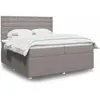 vidaXL Sommier à lattes de lit avec matelas Taupe 200x200 cm Tissu