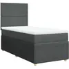 vidaXL Sommier à lattes de lit avec matelas Gris foncé 180x200cm Tissu