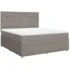 vidaXL Sommier à lattes de lit avec matelas Taupe 180x200 cm Tissu