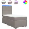 vidaXL Sommier à lattes de lit avec matelas Taupe 140x200 cm Tissu